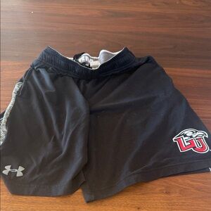 Liberty University Under Armour Black and Gray Athletic Shorts
